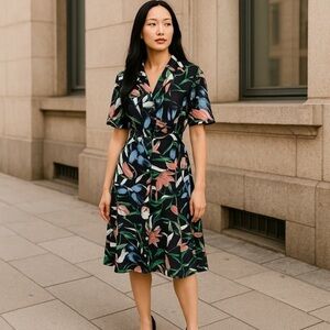 Water Baker Valencia Button front shirt dress midnight